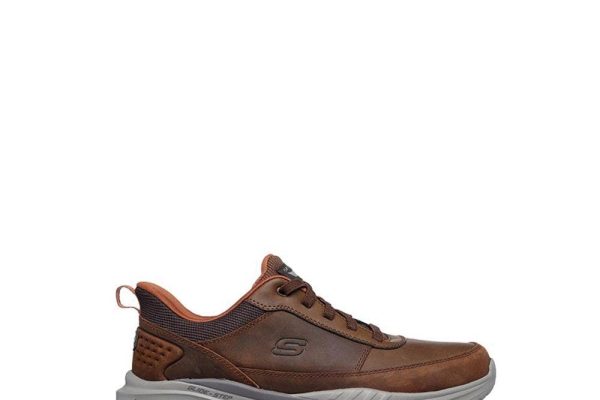 Sepatu Skechers Arch Fit Orvan Pria: Sneakers Cokelat Nyaman